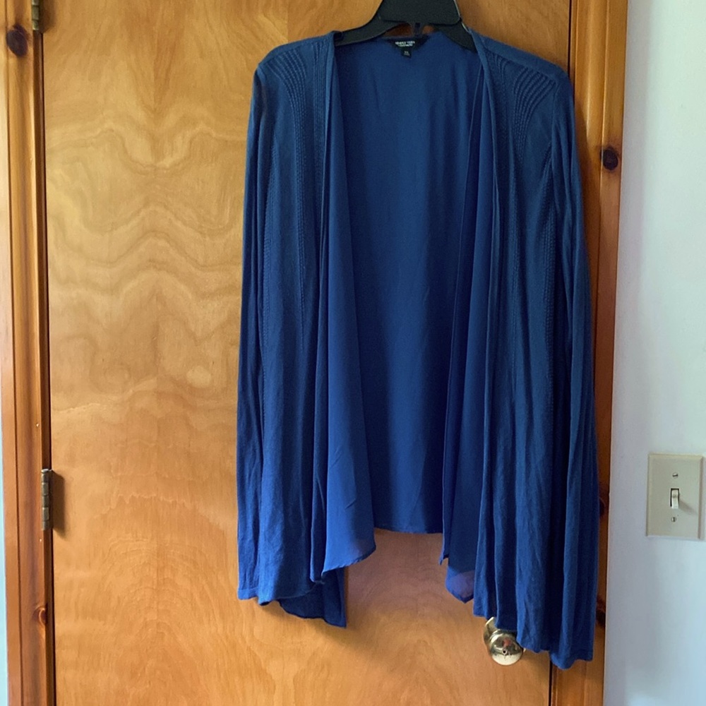 Simply Vera Vera Wang Flowy lined cardigan. Caribbean Blue. XL